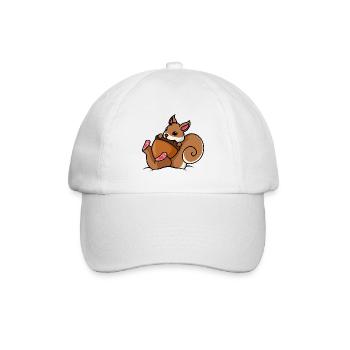 Eichhörnchen Nuss Comic - Baseballkappe - Weiß/Weiß - Vorne