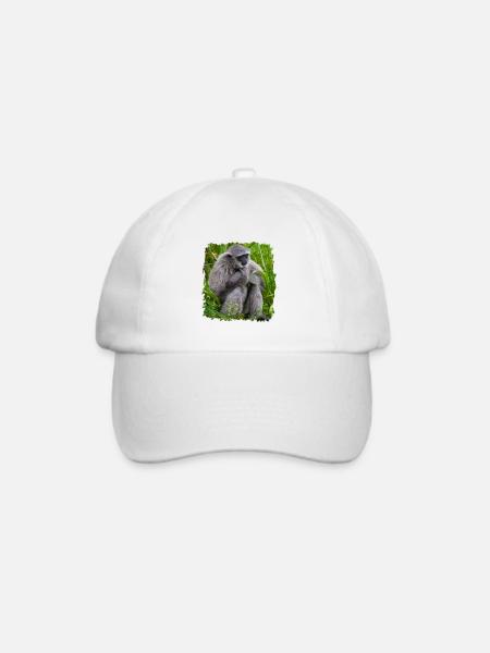 Affe Monkey Gibbon affe - Baseballkappe - Weiß/Weiß