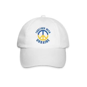 Gemeinsam mit der Ukraine - Baseballkappe - Weiß/Weiß - Vorne