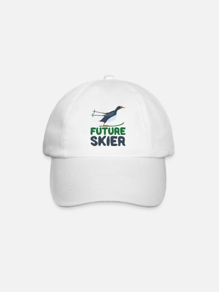 Future Skier Skiing Ski Baby Junge Mädchen - Baseballkappe - Weiß/Weiß