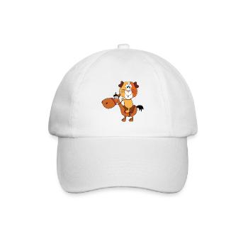 MEERSCHWEINCHEN - PFERD - REITEN - REITSPORT - Baseballkappe - Weiß/Weiß - Vorne