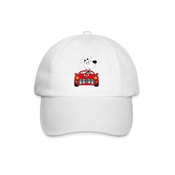 HUND - AUTO - CABRIO - MOTORSPORT - TIERISCH - Baseballkappe - Weiß/Weiß - Vorne