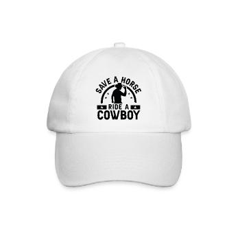 Rette einen Pferderitt auf einem Cowboy - Baseballkappe - Weiß/Weiß - Vorne