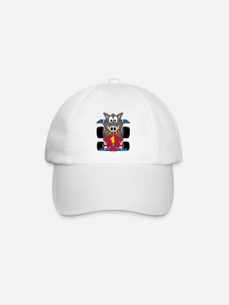 AUTO - RENNFAHRER - AUTORENNEN - WILDSCHWEIN - Baseballkappe - Weiß/Weiß