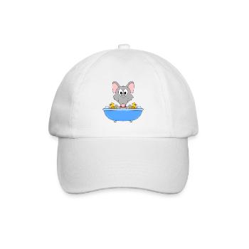 WASSERRATTE - RATTE - BADEWANNE - TIERISCH - Baseballkappe - Weiß/Weiß - Vorne
