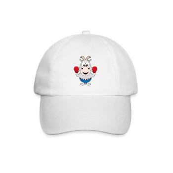 BOXER - ZIEGE - BOXEN - SPORT - TIERISCH - Baseballkappe - Weiß/Weiß - Vorne