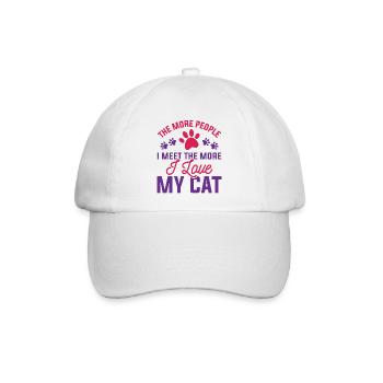 Ich liebe meine Katze - Baseballkappe - Weiß/Weiß - Vorne