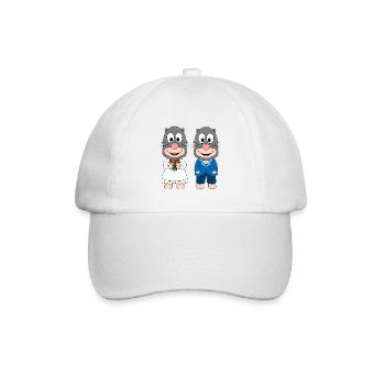 MAULWÜRFE - HOCHZEIT - BRAUT - BRÄUTIGAM - LIEBE - Baseballkappe - Weiß/Weiß - Vorne