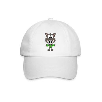 WILDSCHWEIN - KLEEBLÄTTER - TIER - TIERISCH - Baseballkappe - Weiß/Weiß - Vorne
