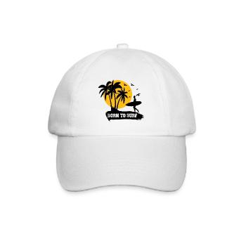 Born to surf - Baseballkappe - Weiß/Weiß - Vorne