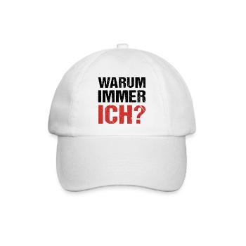 Warum immer ich? Warum - Baseballkappe - Weiß/Weiß - Vorne