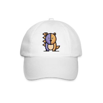 Lustiger Cartoon Drachen-Bär - Baseballkappe - Weiß/Weiß - Vorne
