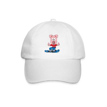 PISTENSAU - SNOWBOARD - WINTERSPORT - SCHWEIN - Baseballkappe - Weiß/Weiß - Vorne