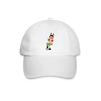 FUßBALLSPIELER - PFERD - PONY - FUßBALL - SPORT - Baseballkappe - Weiß/Weiß - Vorne