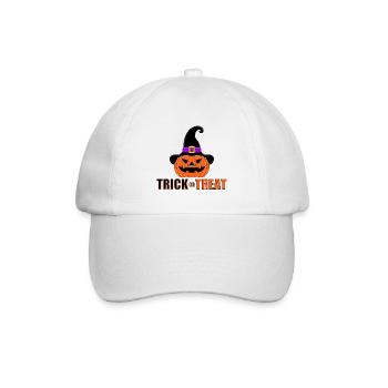 TRICK OR TREAT - HALLOWEEN - KÜRBIS - Baseballkappe - Weiß/Weiß - Vorne