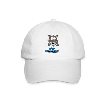 WILDSCHWEIN - SNOWBOARD - PISTENSAU - SPORT - Baseballkappe - Weiß/Weiß - Vorne