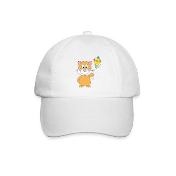 HAMSTER - DRACHE - KITE - DRACHENSTEIGEN - HERBST - Baseballkappe - Weiß/Weiß - Vorne