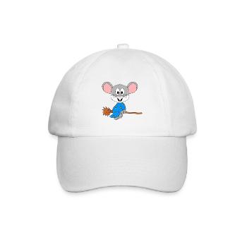 MAUS - HEXE - HEXENBESEN - HALLOWEEN - BABY - Baseballkappe - Weiß/Weiß - Vorne