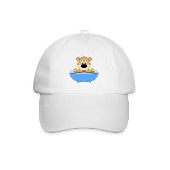 BADEWANNE - TEDDY - BÄR - TEDDYBÄR - Baseballkappe - Weiß/Weiß - Vorne