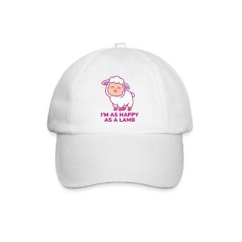 Ich bin so glücklich wie ein Lamm - Baseballkappe - Weiß/Weiß - Vorne