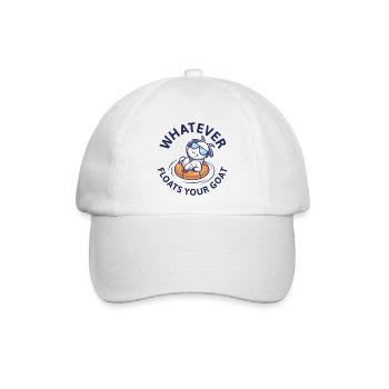 Was auch immer Ihre Ziege schwimmt - Baseballkappe - Weiß/Weiß - Vorne