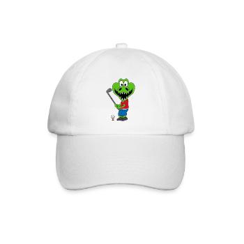 KROKODIL - GOLF - GOLFER - SPORT - TIER - Baseballkappe - Weiß/Weiß - Vorne
