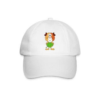 MEERSCHWEINCHEN - KLEEBLATT - GLÜCKSBRINGER - Baseballkappe - Weiß/Weiß - Vorne