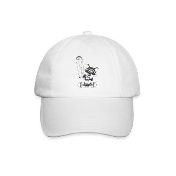 WASCHBÄR - KITER - KITESURFER - KITE - KITEN - Baseballkappe - Weiß/Weiß - Vorne