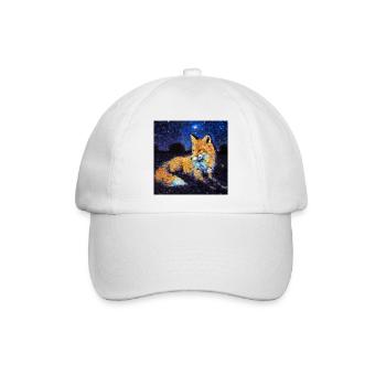 Fuchs unter einem Sternenhimmel - Baseballkappe - Weiß/Weiß - Vorne