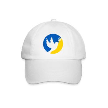 Friedenstaube - Friedenszeichen Ukraine - Baseballkappe - Weiß/Weiß - Vorne