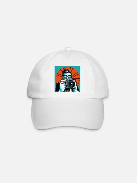 Pop-Art-Fotograf - Baseballkappe - Weiß/Weiß