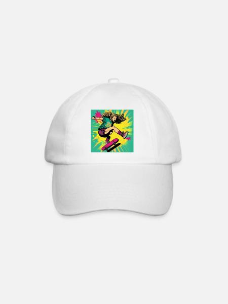Skater-Mädchen - Baseballkappe - Weiß/Weiß