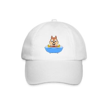 EICHHÖRNCHEN - BADEWANNE - TIER - TIERISCH - Baseballkappe - Weiß/Weiß - Vorne