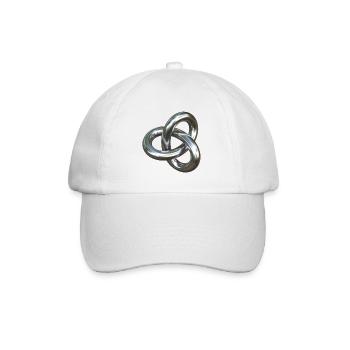 Torusknoten Silber 3D - Baseballkappe - Weiß/Weiß - Vorne