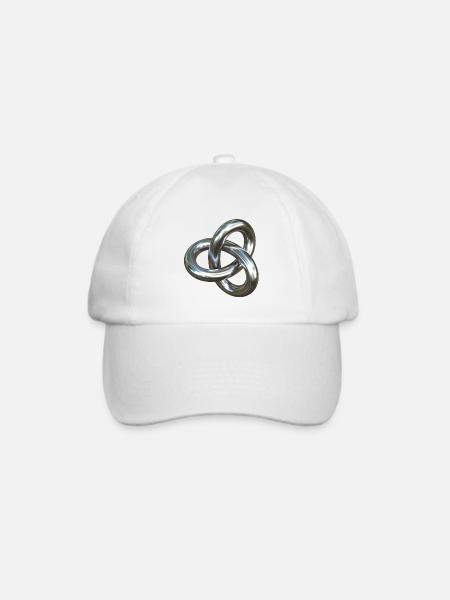 Torusknoten Silber 3D - Baseballkappe - Weiß/Weiß