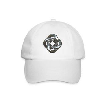 Torusknoten Silber 3D - Baseballkappe - Weiß/Weiß - Vorne