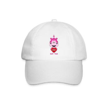 EINHORN - HERZ - LIEBE - LOVE - UNICORN - Baseballkappe - Weiß/Weiß - Vorne