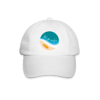 Let's go surfin' surfing Surfen (rundes Design) - Baseballkappe - Weiß/Weiß - Vorne