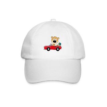TEDDYBÄR - AUTO - REISE - URLAUB - FERIEN - Baseballkappe - Weiß/Weiß - Vorne