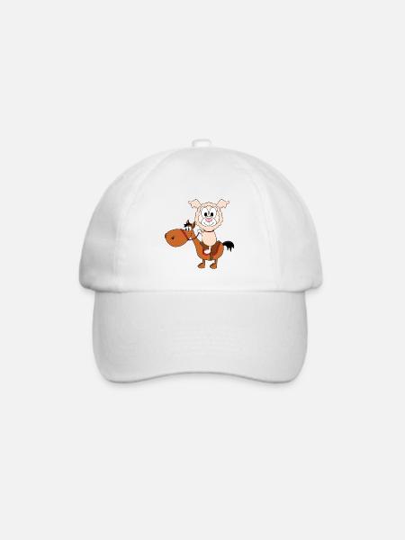 LAMA - PFERD - REITEN - Baseballkappe - Weiß/Weiß
