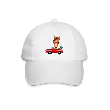 PFERD - AUTO - REISE - WELTENBUMMLER - PONY - Baseballkappe - Weiß/Weiß - Vorne
