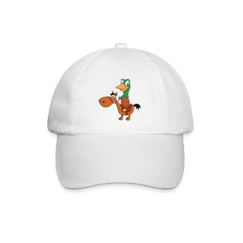 REITEN - PFERD - PONY - ENTE - ERPEL - REITER - Baseballkappe - Weiß/Weiß - Vorne