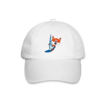 WINDSURFER - SURFER - WASSERSPORT - FUCHS - TIER - Baseballkappe - Weiß/Weiß - Vorne