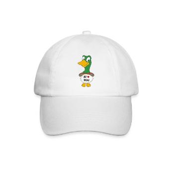 ENTE - LIEBE - EI - EIER - LUSTIGER VOGEL - ERPEL - Baseballkappe - Weiß/Weiß - Vorne