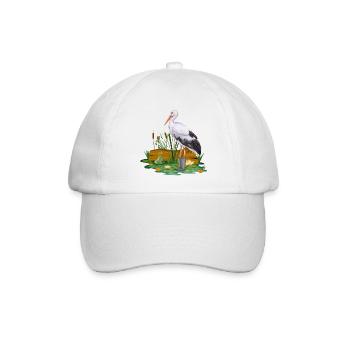 Storch in Gummistiefel - Baseballkappe - Weiß/Weiß - Vorne
