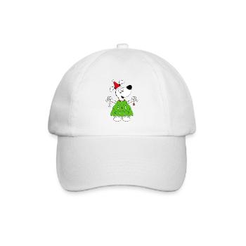 HUND - WEIHNACHTSBAUM - WEIHNACHTEN - TIERISCH - Baseballkappe - Weiß/Weiß - Vorne