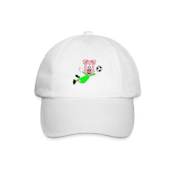 TORWART - FUßBALL - SCHWEIN - SAUSTARK - Baseballkappe - Weiß/Weiß - Vorne