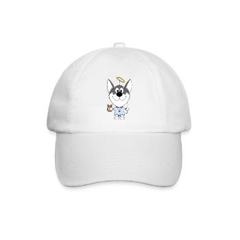 ENGEL - HUND - HUSKY - SCHLITTENHUND - Baseballkappe - Weiß/Weiß - Vorne