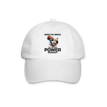 Maurer Maurer Maurer Humor Power Workout Lustig - Baseballkappe - Weiß/Weiß - Vorne