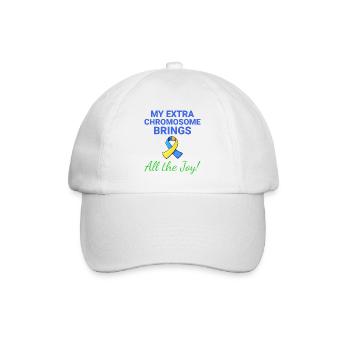 Down-Syndrom-Bewusstsein Joyful Extra Chromosom - Baseballkappe - Weiß/Weiß - Vorne